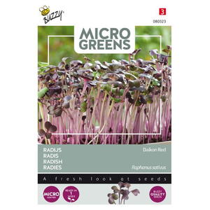 Micro Greens, Radiseskud, Daikon Red, frøpose