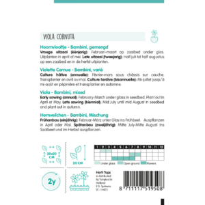 Billede af hornviol, Bambini mix, info