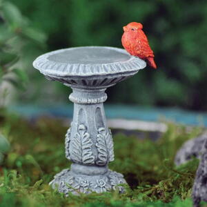 Billede af Miniature Cardinal birdbath fra Fiddlehead Fairy Gardens