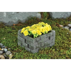 Billede af Small stone planter / Lille plantetrug med murstenseffekt fra Fiddlehead Fairy Gardens