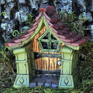 Billede af Copper fairy door / Kobberfarvet dør til feerne fra Fiddlehead Fairy Garden