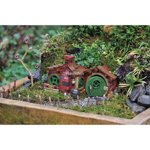 Billede 1 af Brick burrow / Murstenshule med dør fra Fiddlehead Fairy Garden