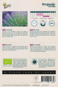 Billede af Økologisk Lavendel, Ægte- frøpose bagpå
