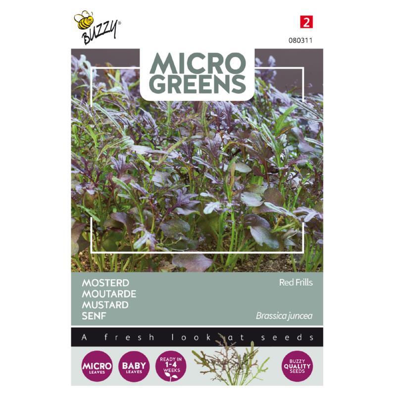 Micro Greens, Sareptasennep, Red Frills, frøpose