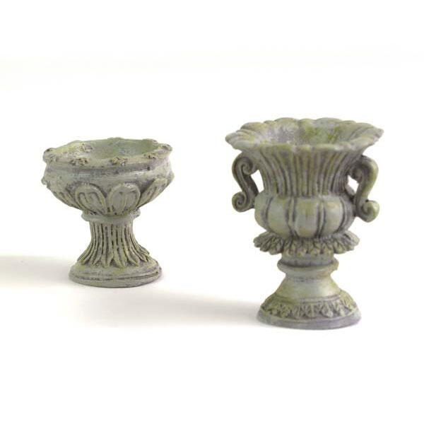 Billede af Stone urns, 2 pc. set / 2 krukker med steneffekt fra Fiddlehead Fairy Gardens