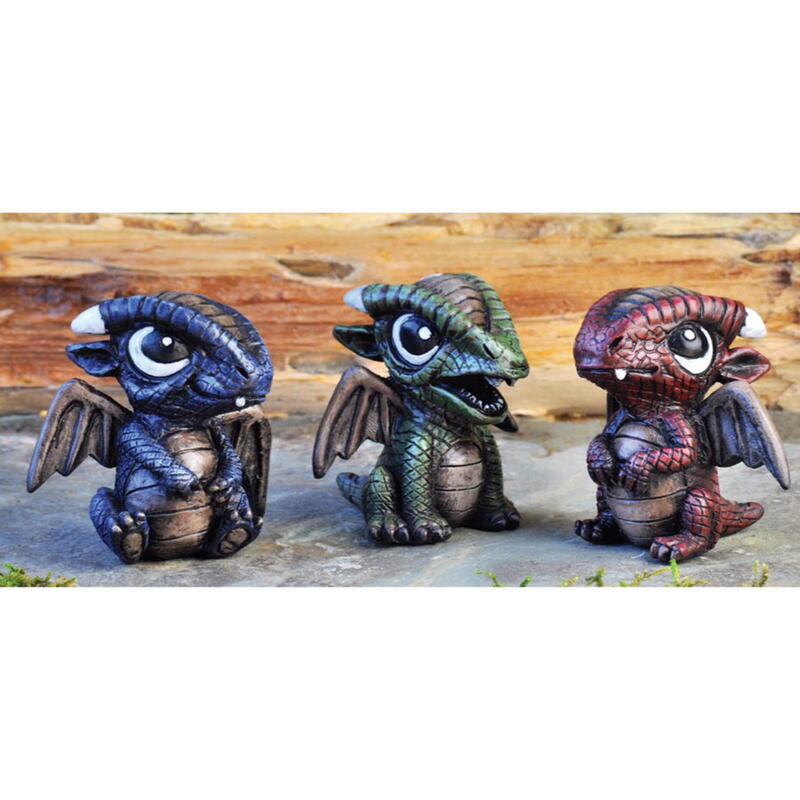 Billede af 3 Baby dragons / 3 drageunger fra Fiddlehead Fairy Garden