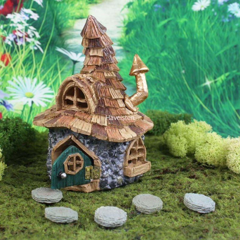 Billede af Shingletown Wizard's cottage / troldmandens hytte fra Fiddlehead Fairy Garden