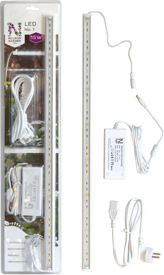 Vækstbelysning, LED, No. 1, 60 cm, 15W m/ adapter