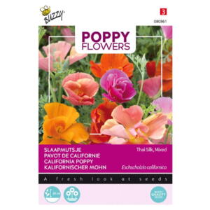 Poppy Coll., Californisk Guldvalmue, Thai Silk Mix, frø