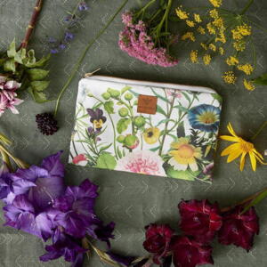 Kosmetikpung (flad) - Blomster, Jim Lyngvild