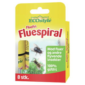 ECOstyle, 100% Giftfri, Fluefri Fluespiral, 8 stk.